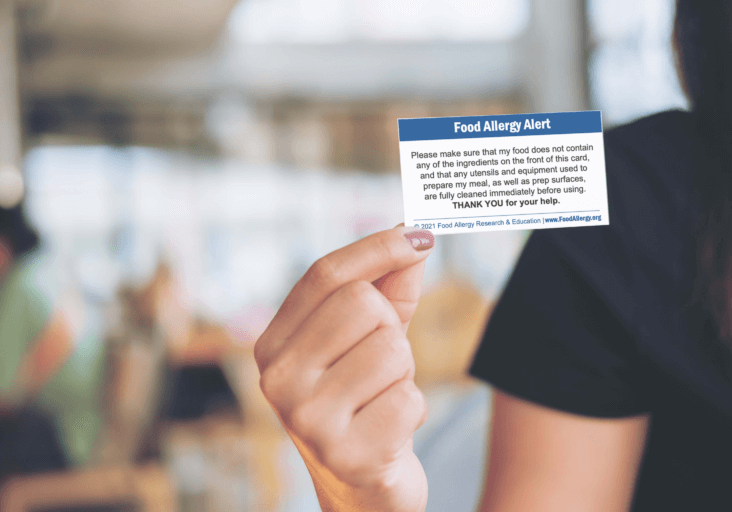 food allergy chef card